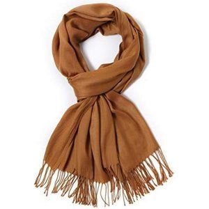 Hot Large Soft Cashmere Silky Solid Shawl Wrap Scarf for Women - Ginger